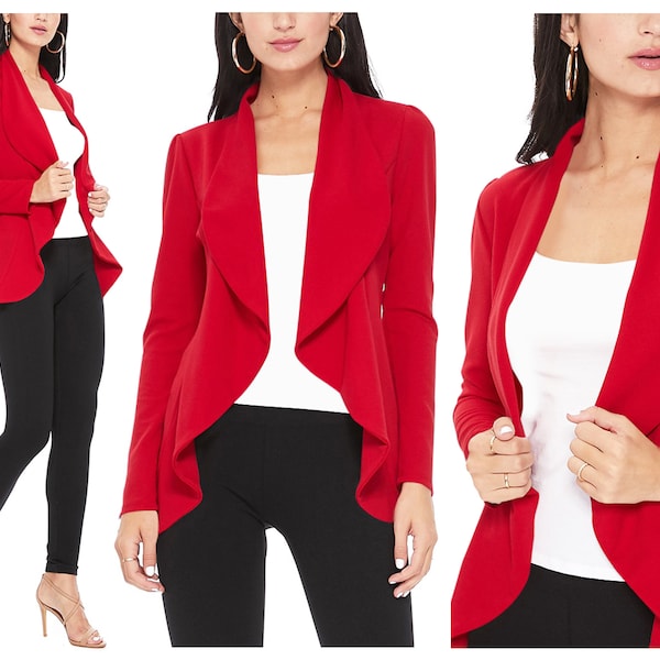 Women's Casual Long Sleeve Solid Blazer Jackets