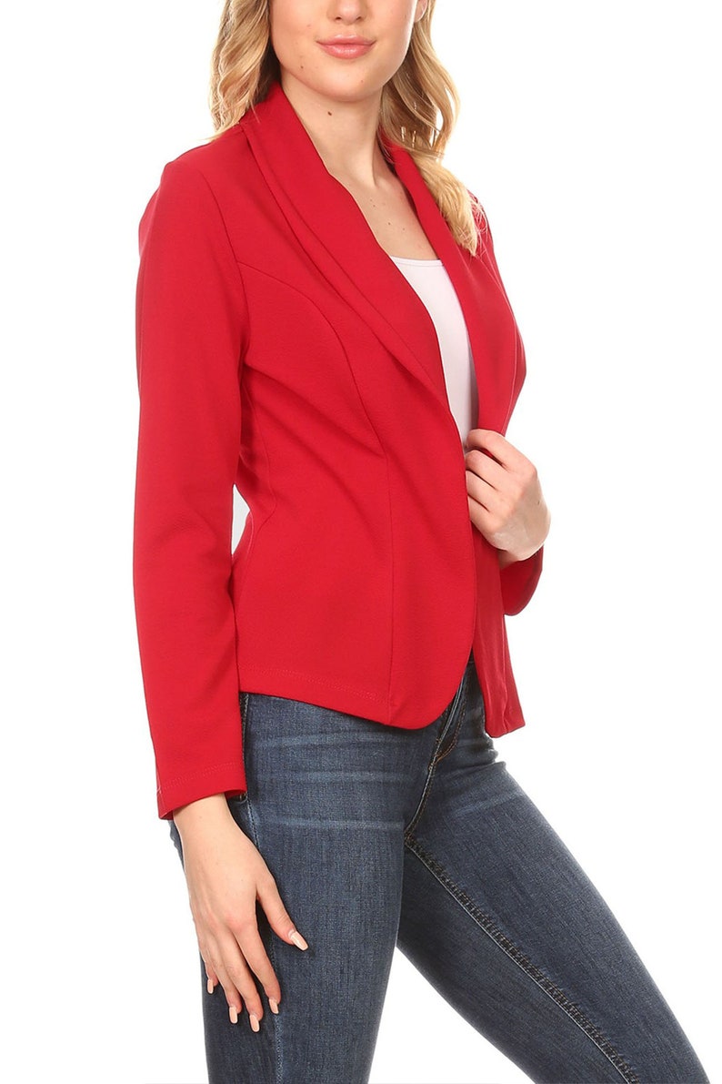 Casual Long Sleeves Office Workwear Solid Blazer Jacket S3XL Etsy
