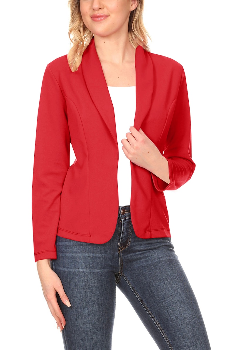 Casual Long Sleeves Office Workwear Solid Blazer Jacket S3XL Etsy