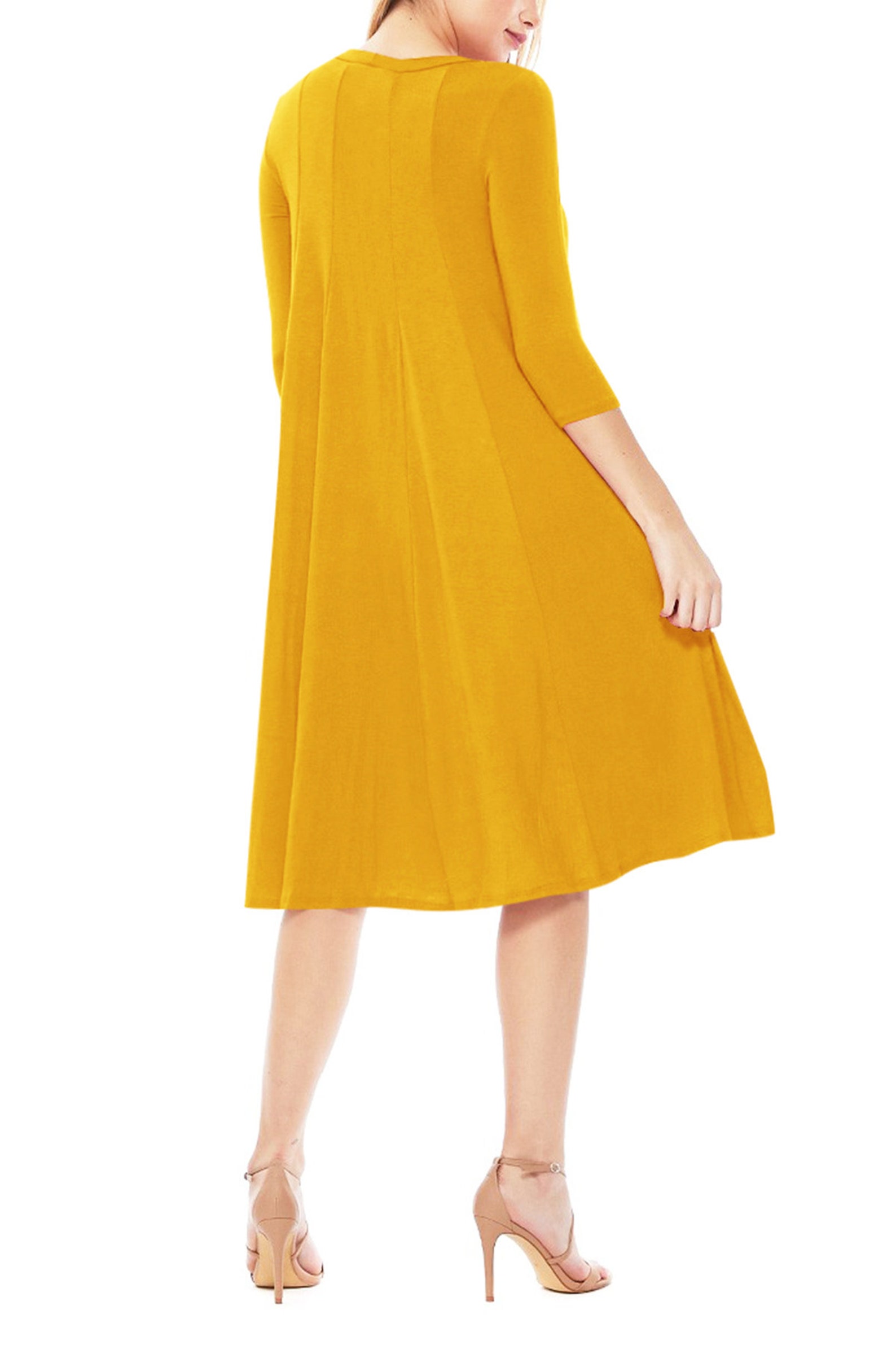 Women's Casual Solid Midi Dress Made in USA Etsy