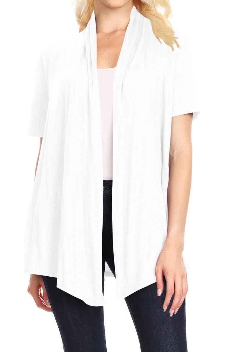 Women's Solid Basic Short Sleeve Casual Solid Cardigan image 9