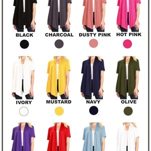 Women's Solid Basic Short Sleeve Casual Solid Cardigan image 10