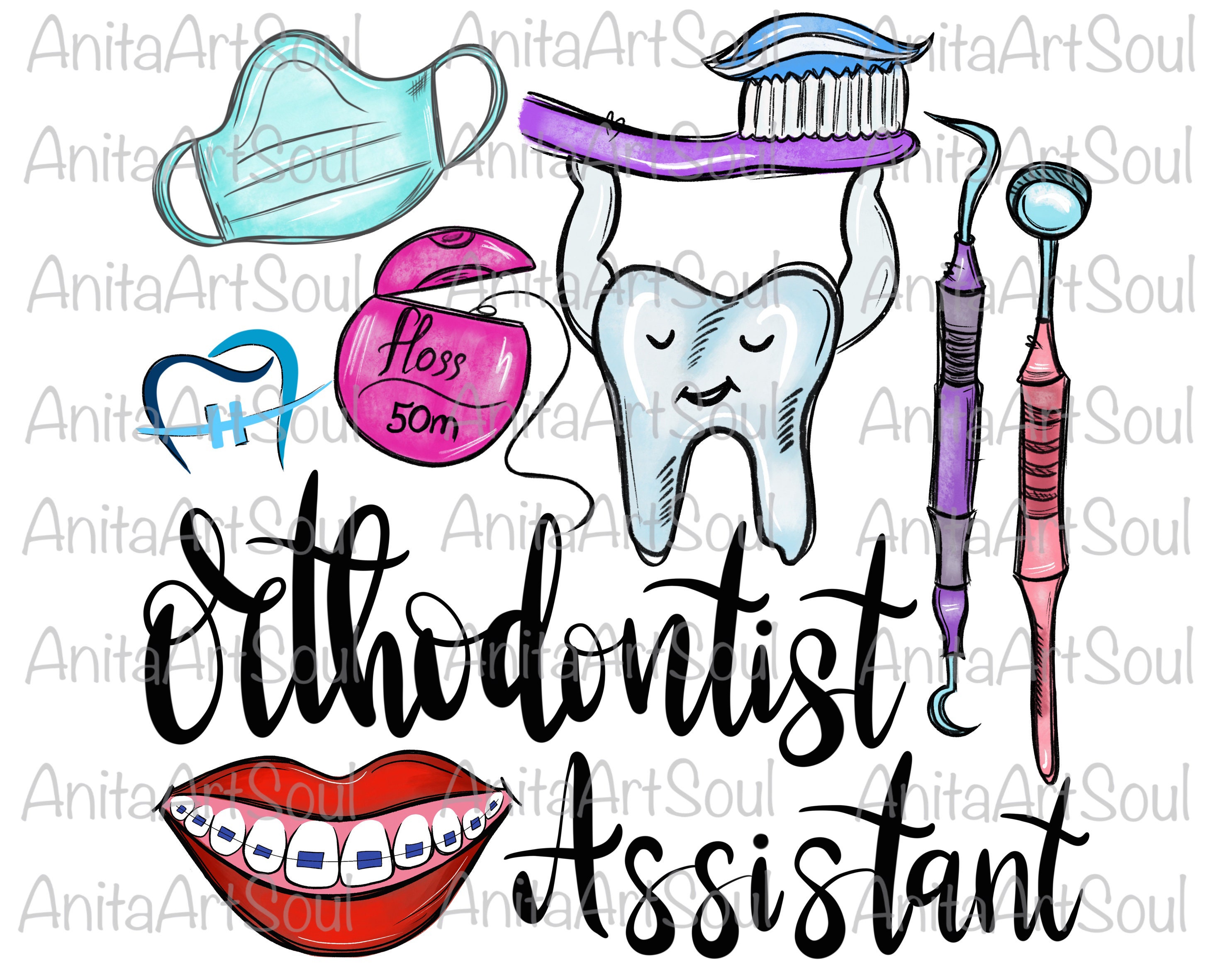 Orthodontist Assistant Sublimation PNG Design Dentist Hand Etsy