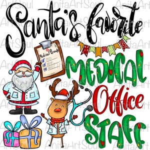 Santas Favorite Medical Office Staff Sublimation Png Design - Etsy
