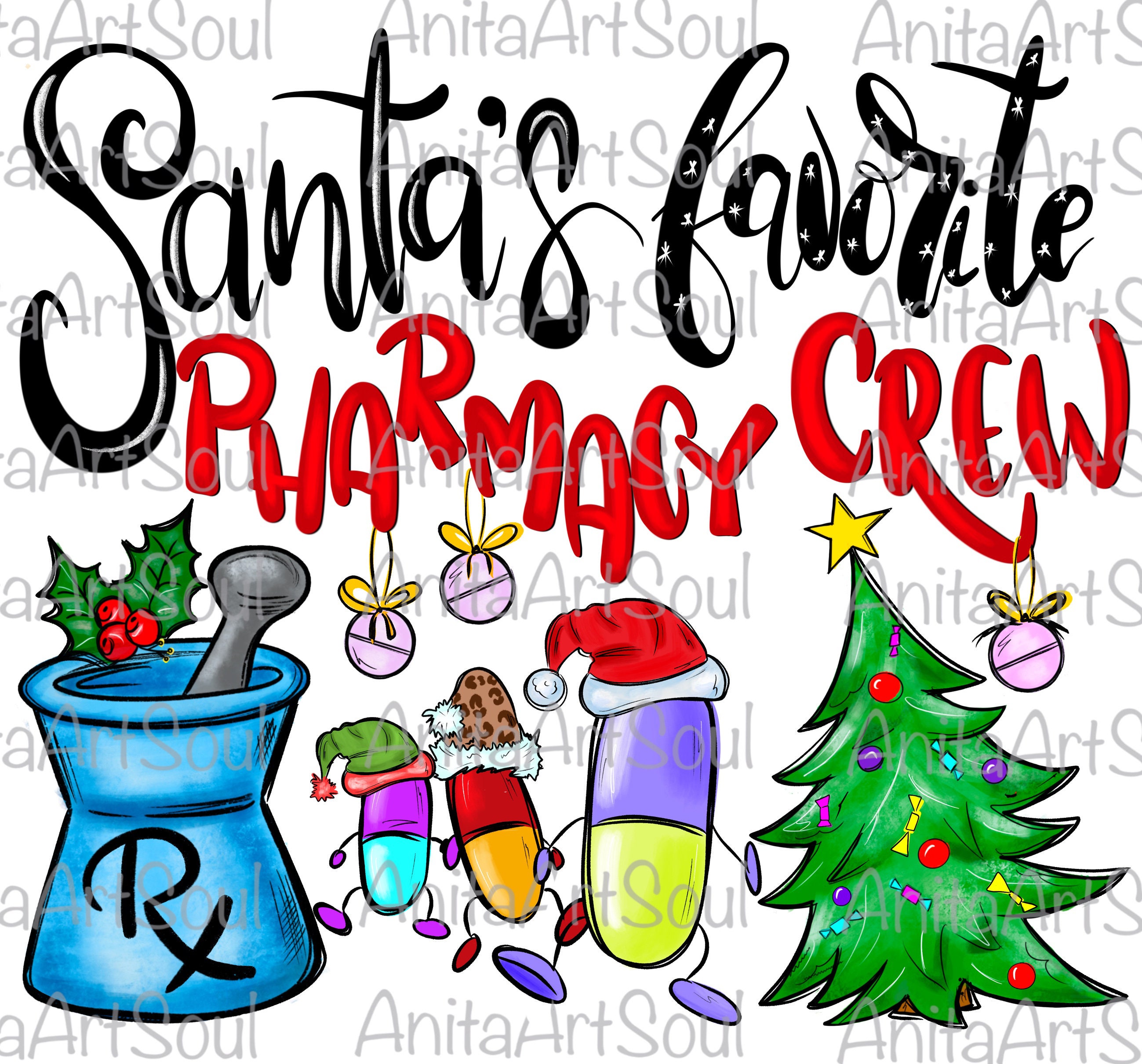 Santas Favorite Pharmacist Sublimation Png Design Pharmacy - Etsy