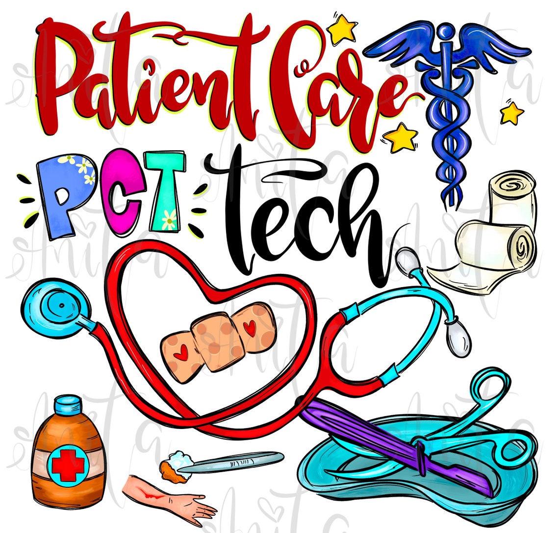 Patient Care Technician Sublimation PNG Design PCT Hand Etsy