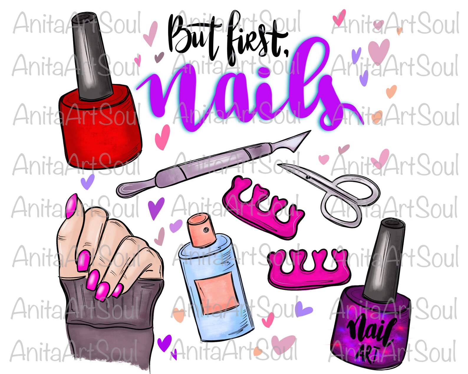 NAIL Tech Sublimation PNG Design Nail Techniciannail Salon Etsy