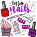 NAIL tech Sublimation PNG Design, Nail Technician,Nail Salon, Hand Drawn Digital Download,Digital Printable Art, manicure nails, Nails Hands 