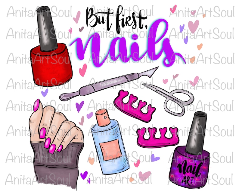 NAIL tech Sublimation PNG Design, Nail Technician,Nail Salon, Hand Drawn Digital Download,Digital Printable Art, manicure nails, Nails Hands 