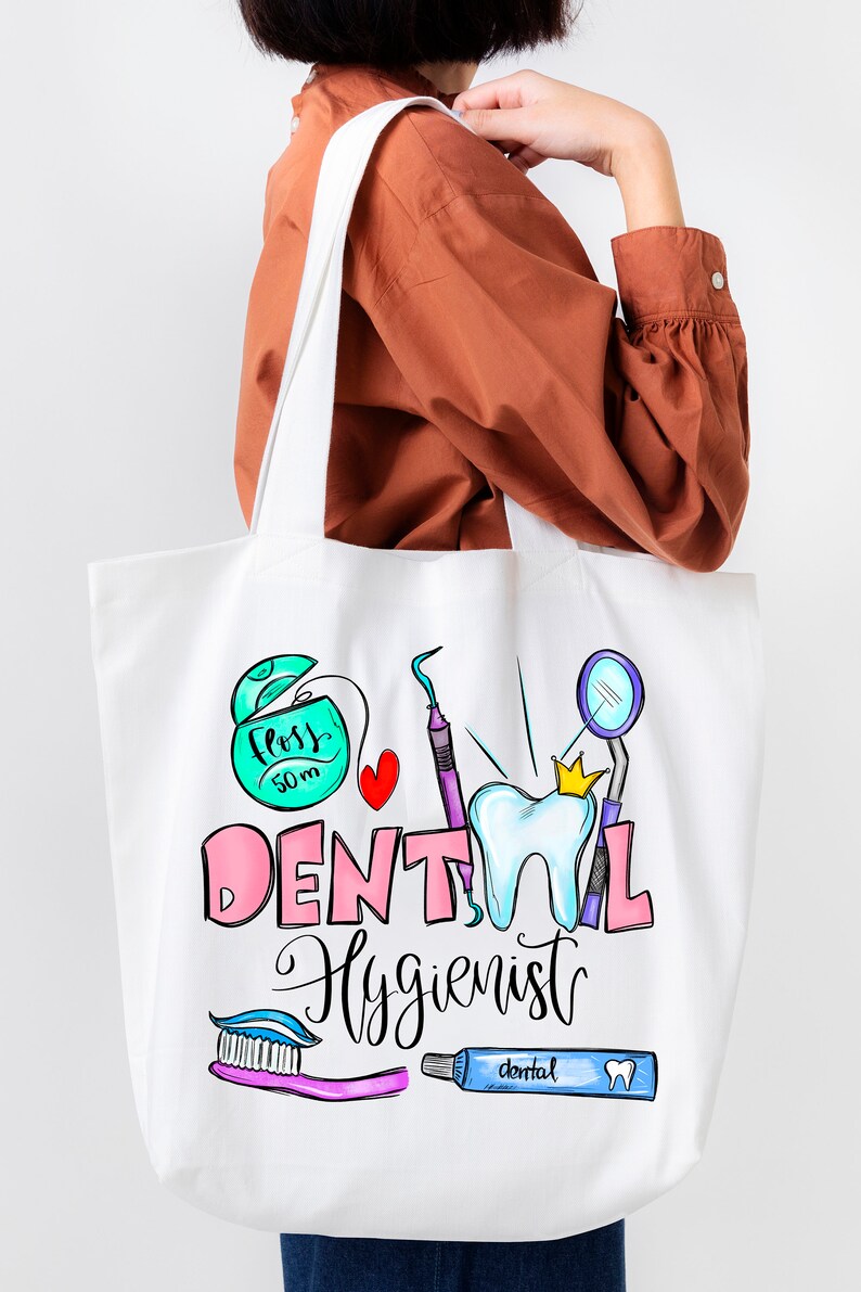 Dental Assistant Sublimation PNG Design, Dental Hyhienist, Dentist, Hand Drawn Digital download, Printable Digital Art, Dental Life image 3