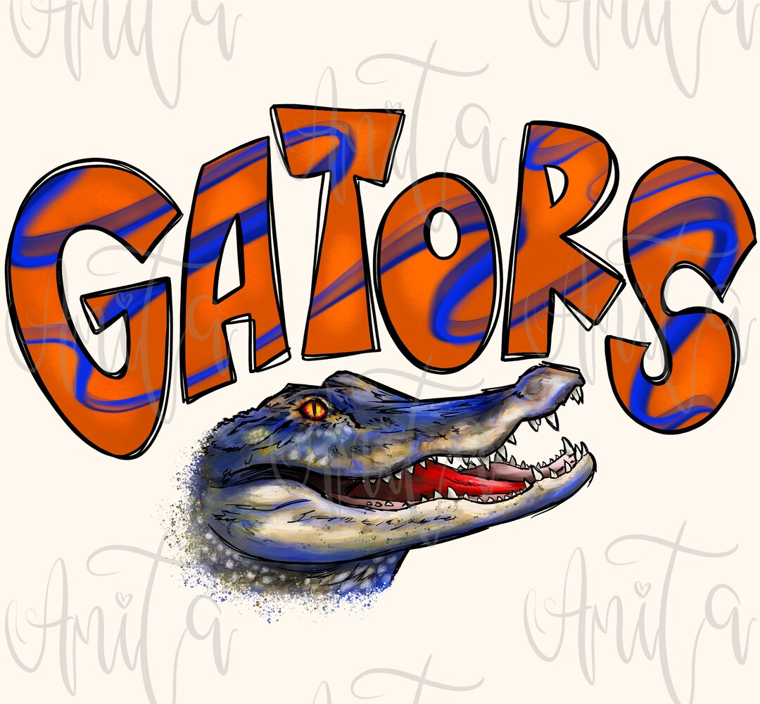 Gators Mascot PNG Sublimation, Gator Head, Florida Gators, Royal Blue ...