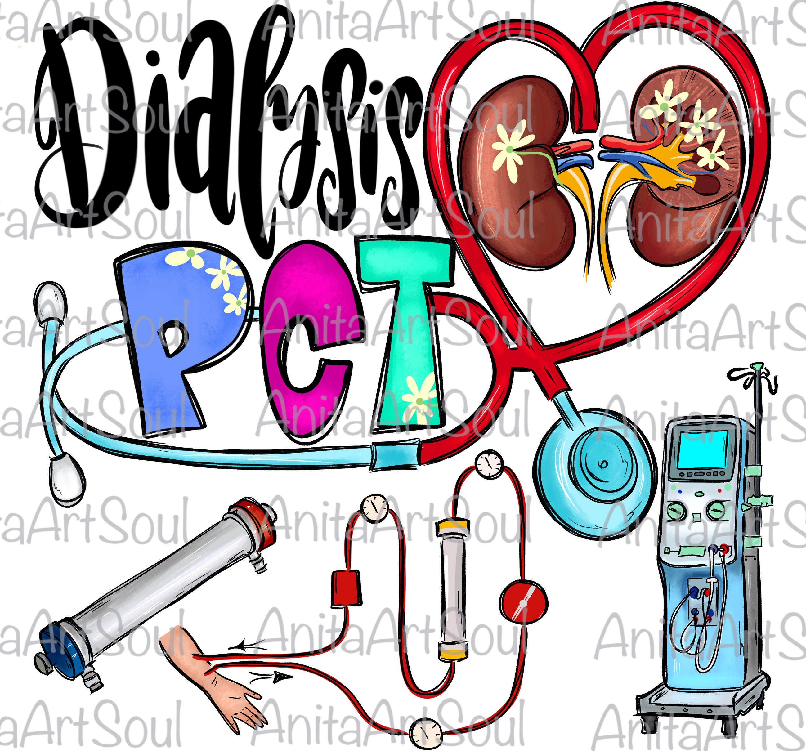 Dialysis PCT Sublimation PNG Design Dialysis Tech Etsy