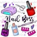 NAIL Boss nail tech Sublimation PNG Design, Nail Technician, Nail Salon,Hand Drawn Digital Download,Digital Printable Art, manicure nails, 
