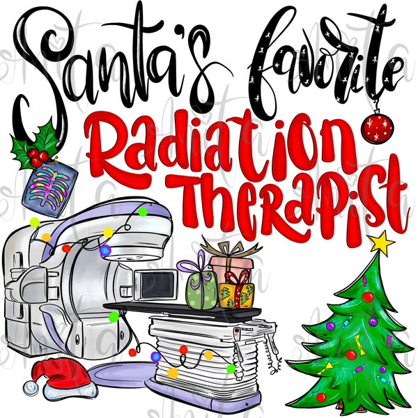 Santa's favoriete stralingstherapeut sublimatie PNG-ontwerp, Rad-therapie Kerstmis, radiologie, digitale download, kerstradiologie Tech