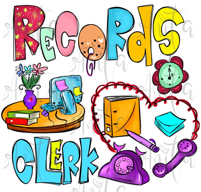 Records Clerk Sublimation PNG Design Attendance Clerk Office Etsy