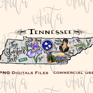 Tennessee State Sublimation Png Design, TN State, Tennessee Map, Orange, Hand Drawn digital download, custom design