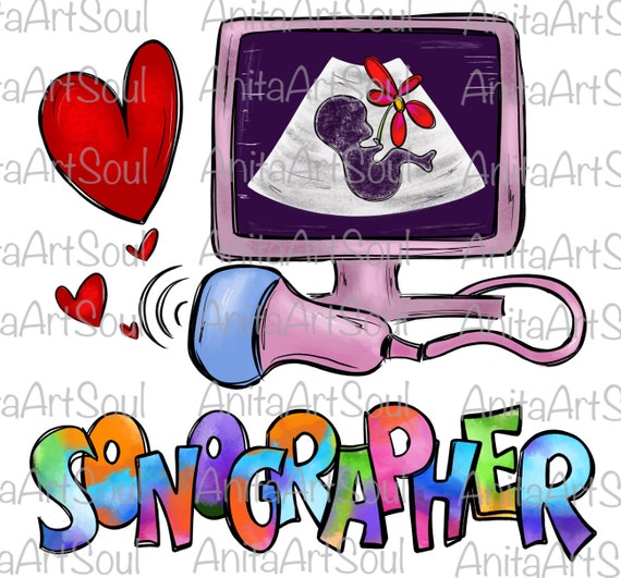 Digital Hand Drawn Digital download Patrick’s Day One Lucky Sonographer