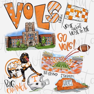 Vols Sublimation PNG Design, UT Vols, Go vols, Hand Drawn Digital Download, Digital Printable Art, Tennessee Vol