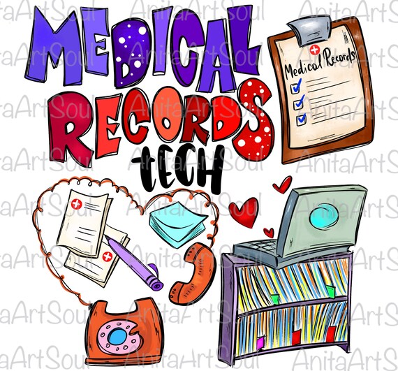 Medical Records Tech Sublimation PNG Design Specialist Emr - Etsy