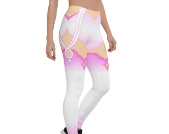 Leggings altas da coxa falsa cor-de-rosa da morango de Kokomi | Tamanhos femininos, infantis e juvenis!