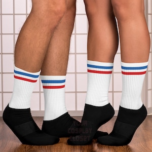Blue and Red Stripe Cosplay Socks