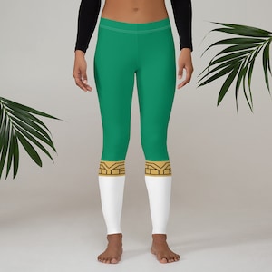 Green Fighter (Geometric) Cosplay Leggings or Capris | Women&#39;s, Plus, Baby, Kids, Youth, & Men&#39;s Sizes!