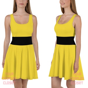 Super Sisters Yellow Cosplay Skater Dress