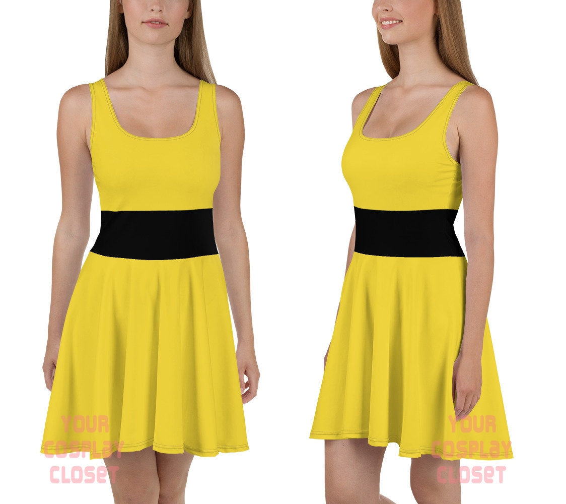 Super Sisters Yellow Cosplay Skater Dress
