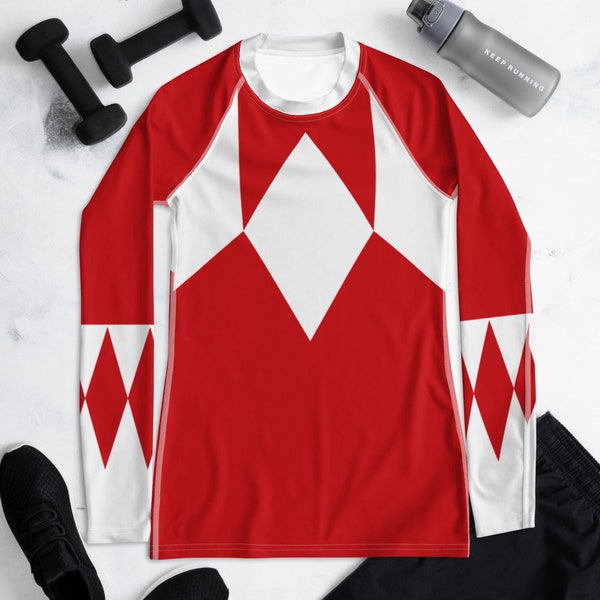 Red Fighter Rash Guard Shirt