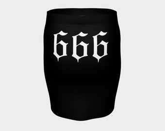 Jupe reine gothique immortelle | Jupe noire ajustée cosplay 666