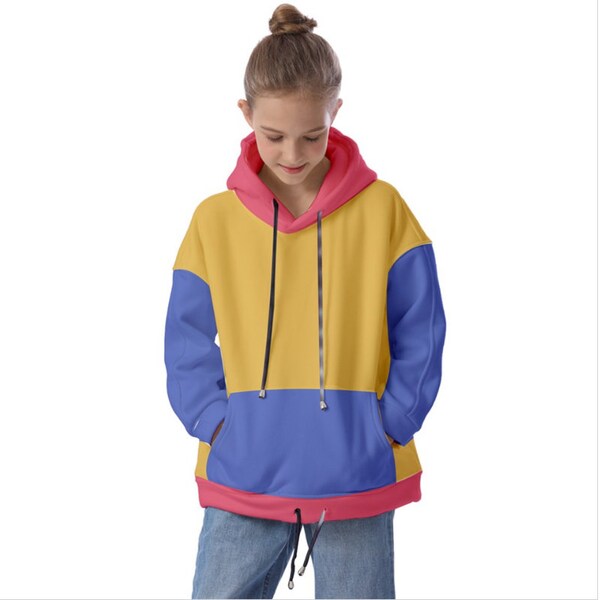 OVERSIZED PREMIUM HEATER HOODIE YELLOW BLUE