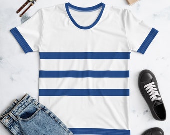 Pirate (Live Action Version) Blue Striped Women's Cosplay T-Shirt