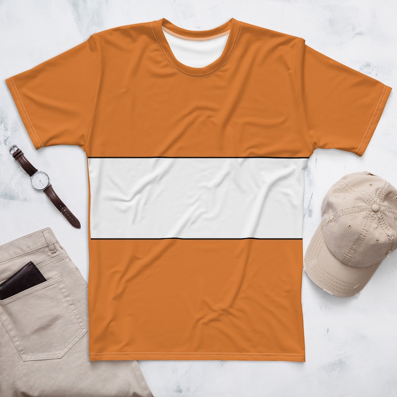 White and Orange Stripe Shirt - Etsy
