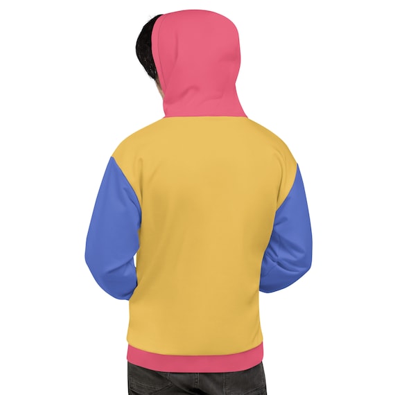 Yellow Blue and Pink Color Block Cosplay Unisex Hoodie Etsy UK