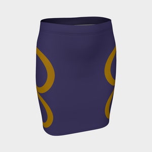 Purple and Gold Pirate Cosplay Fitted Skirt