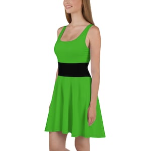 Power Green Cosplay Skater Dress