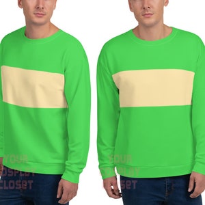 Green and yellow striped sweater hot sale