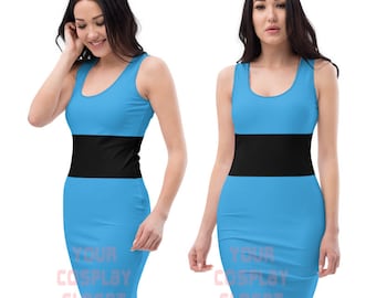 Super Sisters Blue Cosplay Bodycon Dress