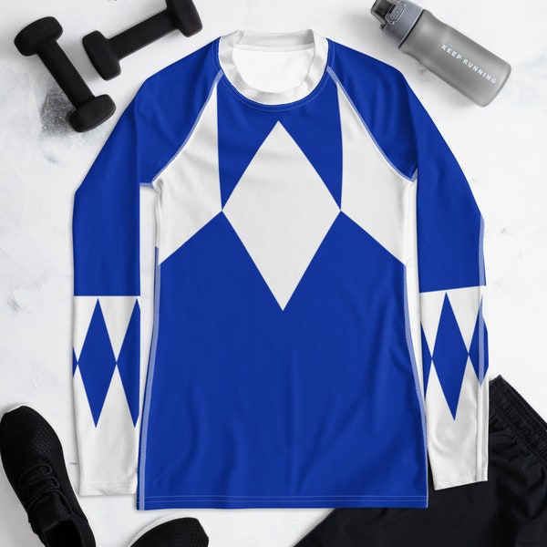 Blue Fighter Rash Guard Shirt