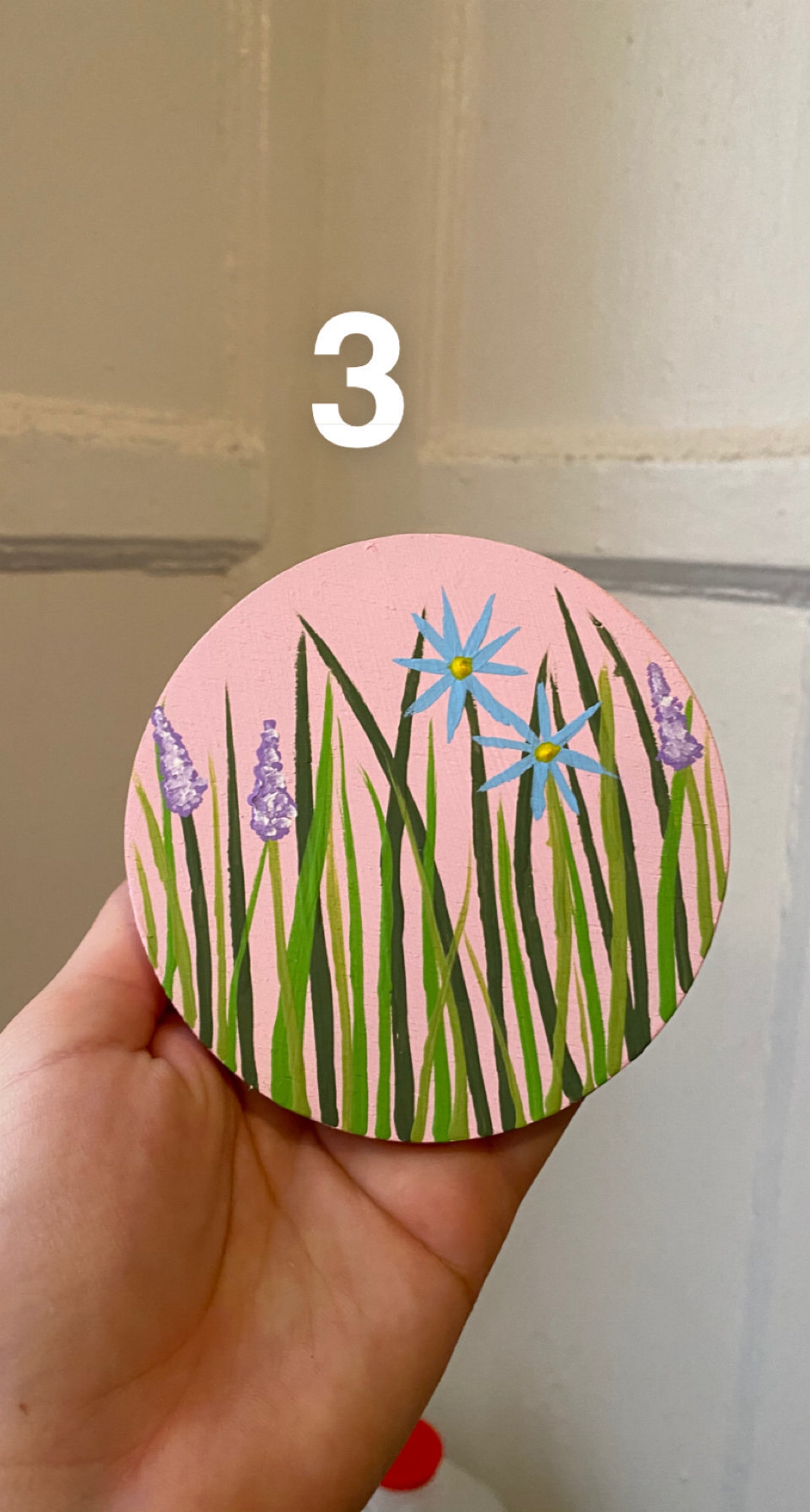 Plant and Flower Coasters / Hand Painted / Acrylic Painted Etsy