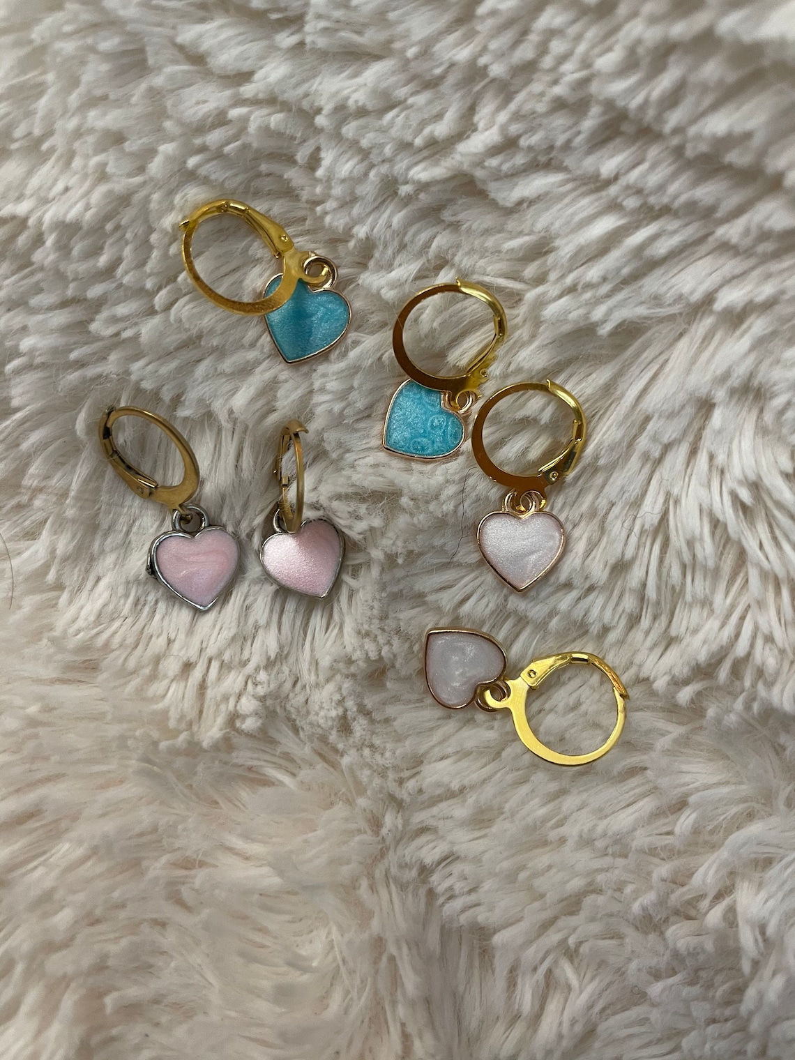 Y2K enamel heart hoop earrings Etsy