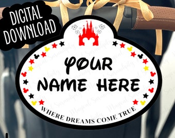 Disney Kinderwagen Tag, {DIGITAL DOWNLOAD}, Disney Kinderwagen Schild, druckbare Tag, personalisierte Schild, personalisierte Schild