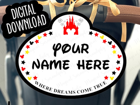 Disney Stroller Tag DIGITAL DOWNLOAD Disney Stroller Sign Printable Tag Customized Sign Personalized Sign Etsy Canada