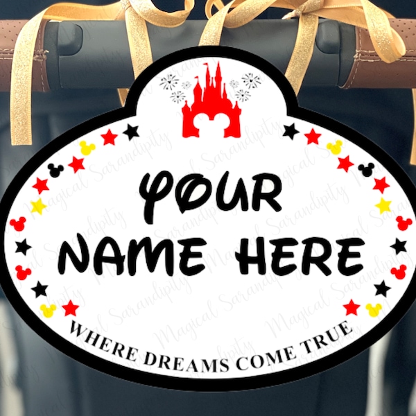 Disney Stroller Tag, Disney Stroller Sign, Cast Member Stroller Tag, Disney Trip Gift, Disney Luggage Tags, Customized, Personalized
