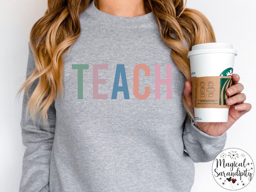 Quilted TEACH Sweatshirt - Blue
