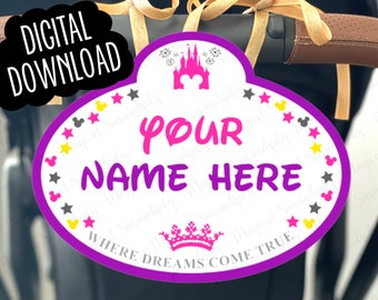 Disney Kinderwagen Tag, {DIGITAL DOWNLOAD}, Disney Kinderwagen Schild, druckbare Tag, personalisierte Schild, personalisierte Schild