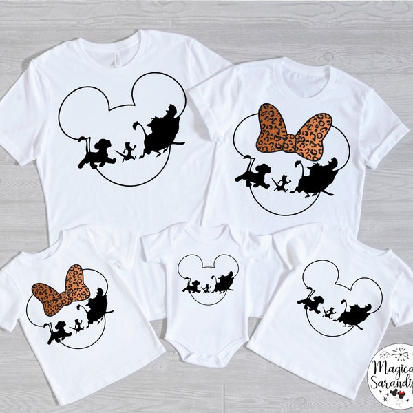 Animal Kingdom Family Shirts: Lion King Minnie Mouse Matching Tees