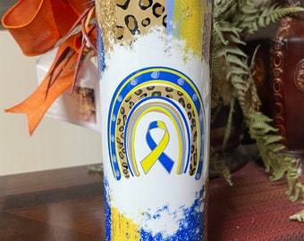 Down syndrome awareness tumbler