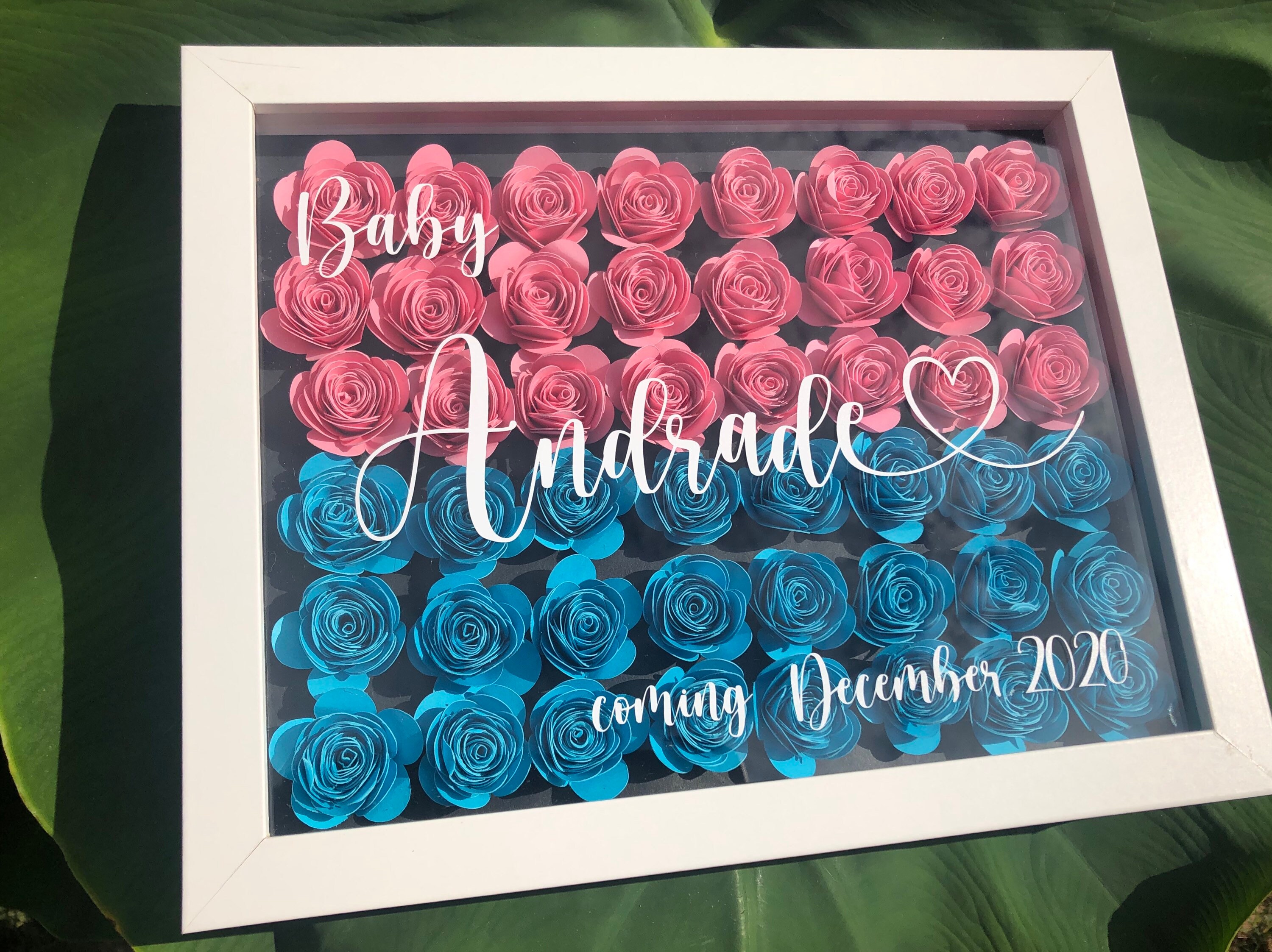 Personalized Gender Reveal Shadow Box the Perfect Present for Etsy UK