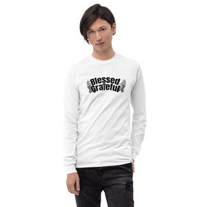 Herenshirt met lange mouwen| Blessed and Grateful-shirt met lange mouwen| Herenshirt met lange mouwen